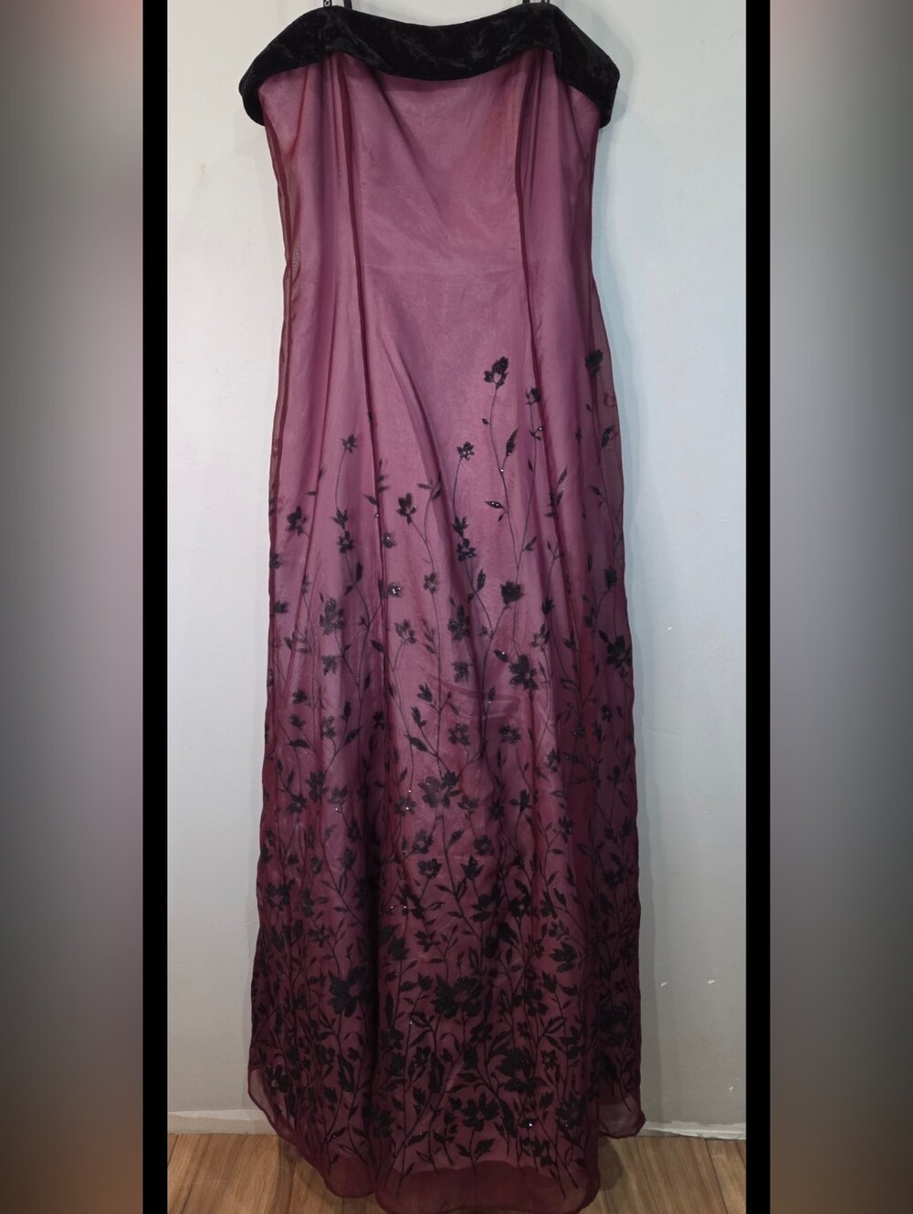 VTG y2k Morgan & Co by Linda Bernell Formal Dress 7/8 Purple Black Alt Goth